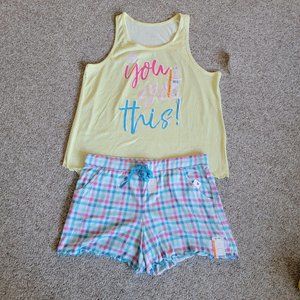 NWT Secret Treasures Women's Whisperluxe Lettuce Hem Tank & Short Set, 2-piece
